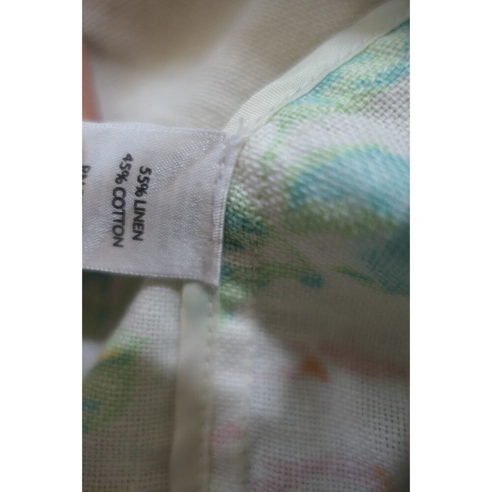 J. JILL Womens Large Floral Button Down Linen Blend Jacket-Shirt - Picture 9 of 13
